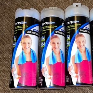 3 NEW Pro Strength Reusable Cooling Towels w/Storage Tubes